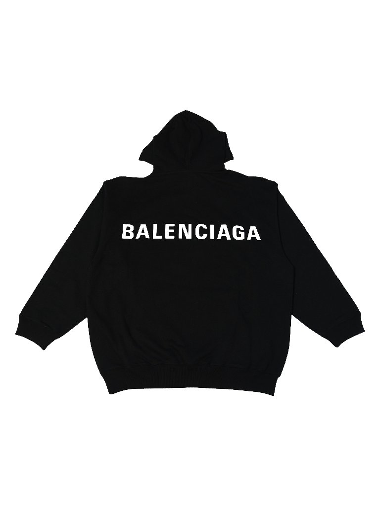 Balenciaga Back Logo Hoodie Black